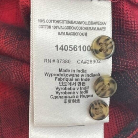 Burton  button down plaid polka dot long sleeve shirt size Large - Picture 8 of 9